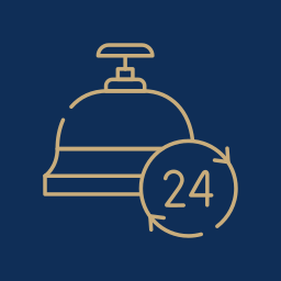 Reception is open 24 hours per day